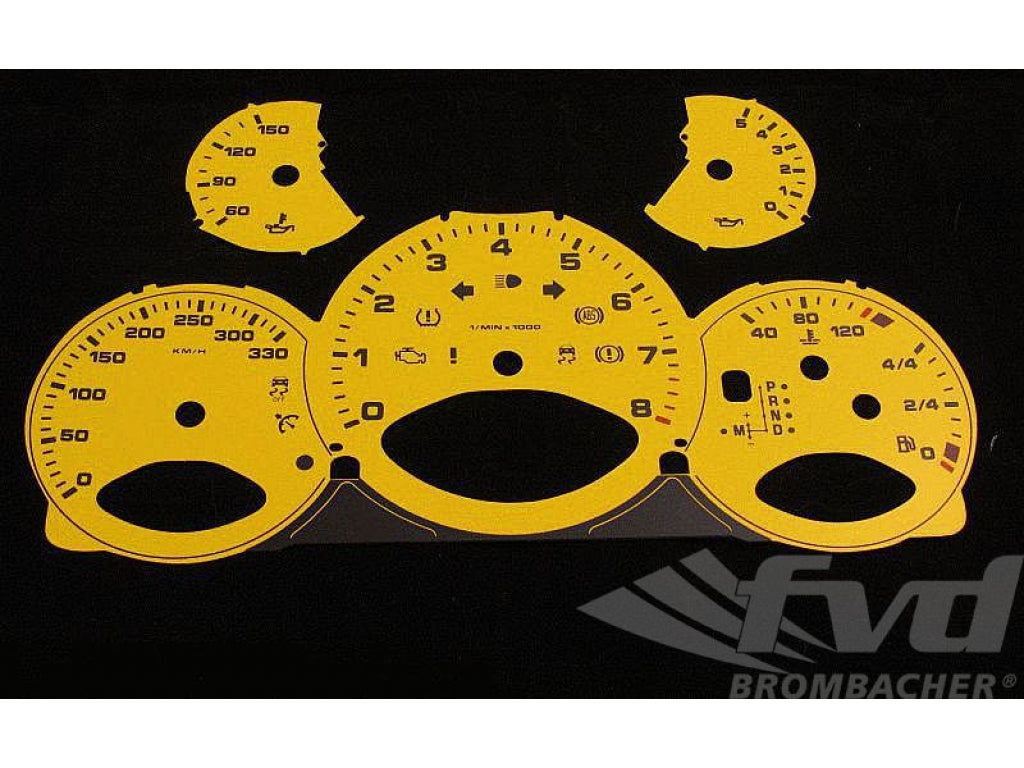 Gauge Faces speed yellow 997-2 PDK Km/h