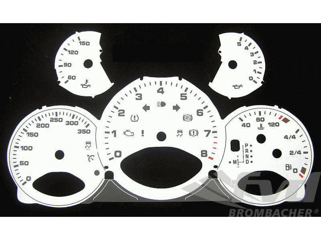 Gauge Faces white 997-2 Turbo PDK Km/h