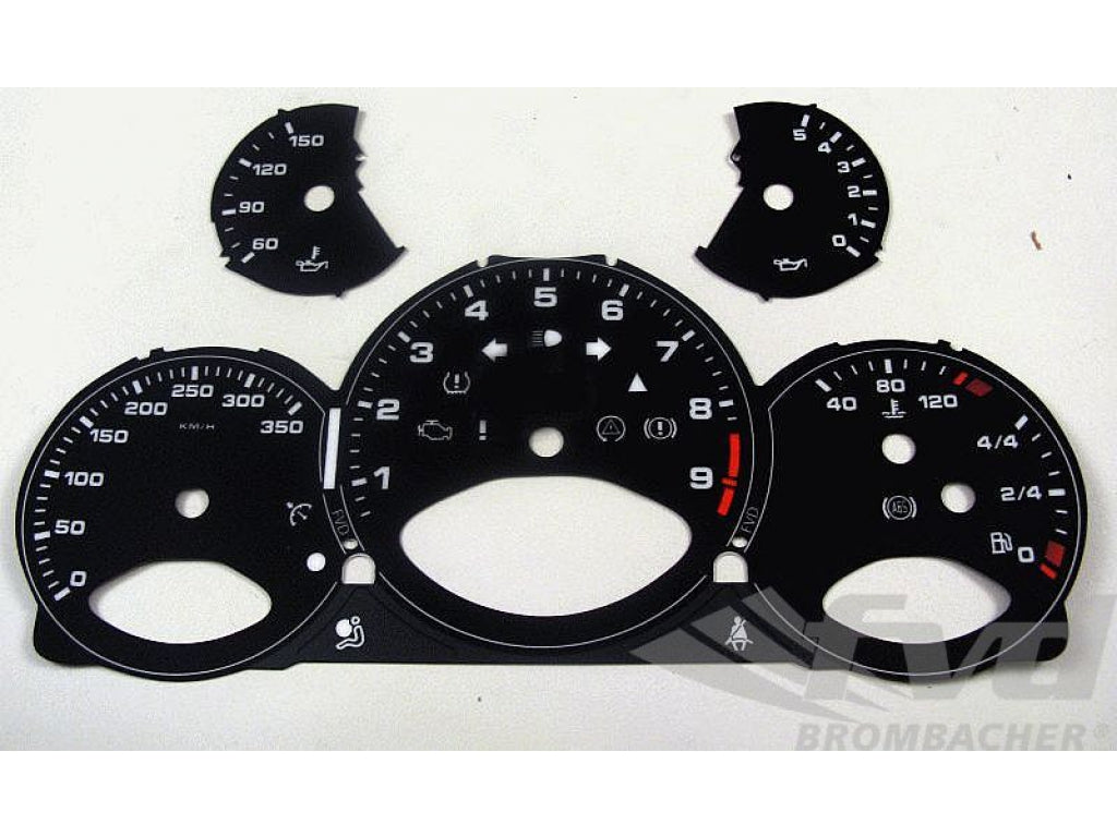 Gauge Faces black 997.2 GT3/RS manual km/h