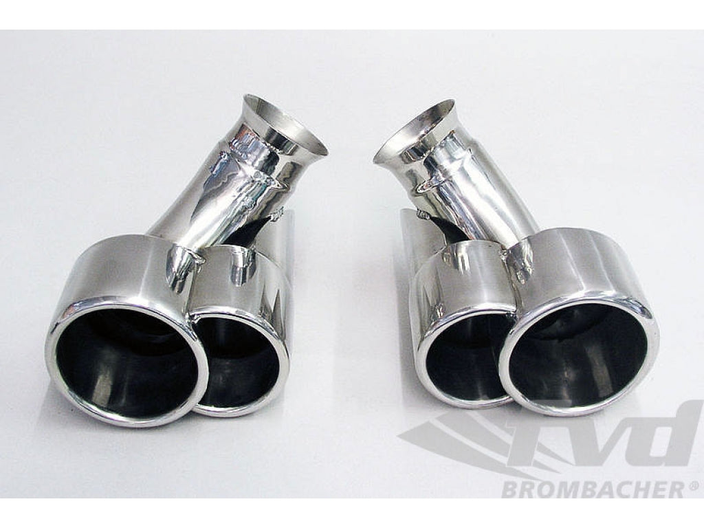 996 Twin Pipe Tips (set) chrome (3.4L) 2x90/80mm