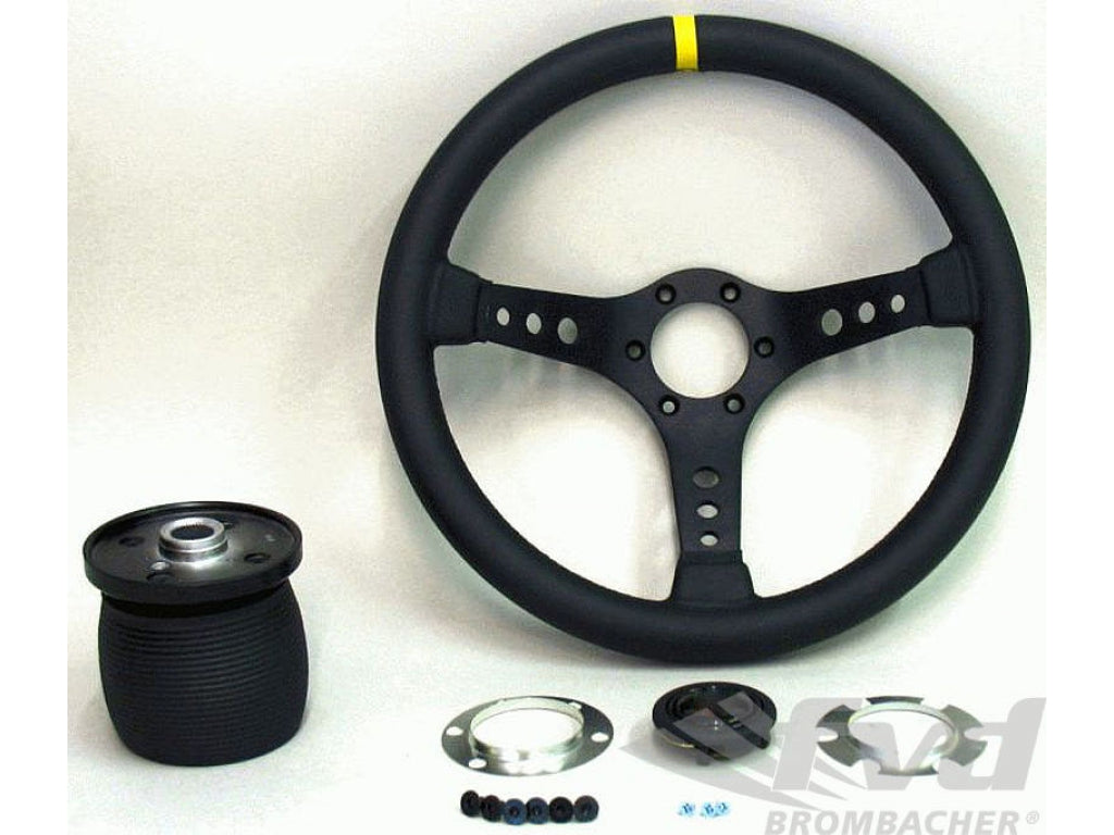 Steering Wheel Kit - ATIWE - Race Series - Black Leather / Black Stitching