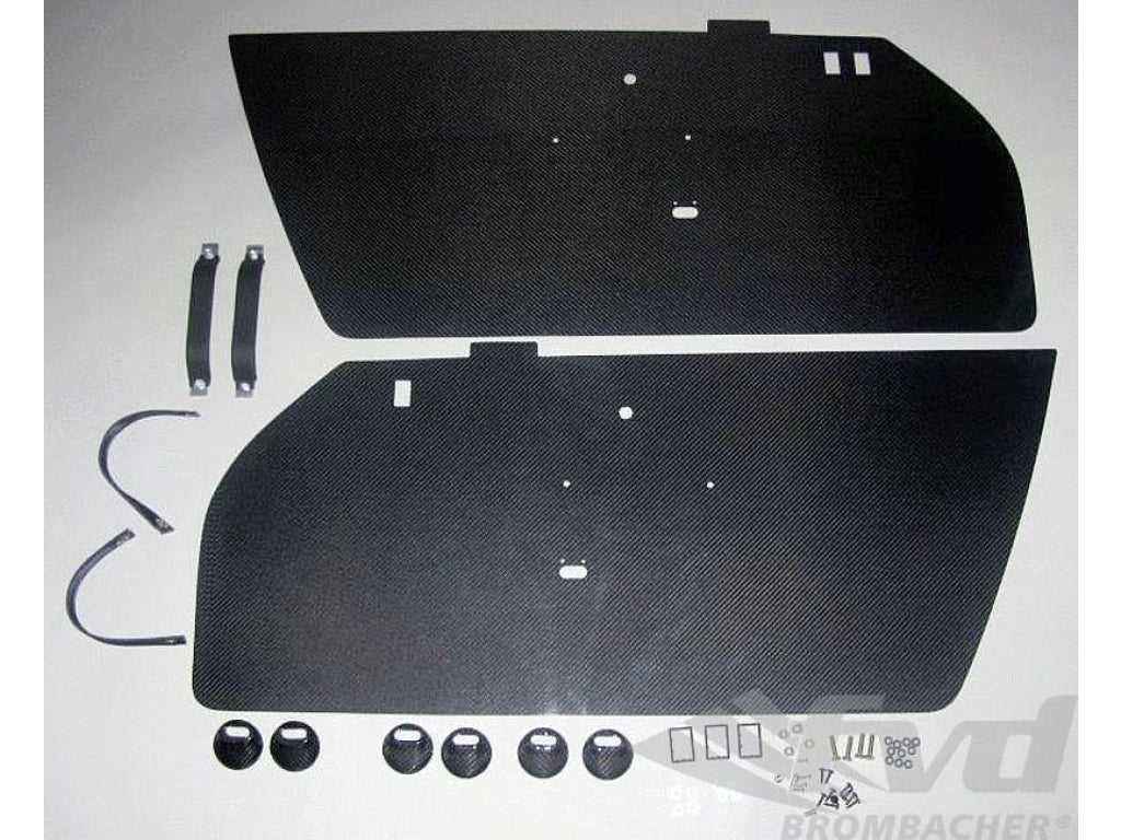 Complete Door Panel Set 964 / 993 - Bespoke - Black Door Pulls - Carbon