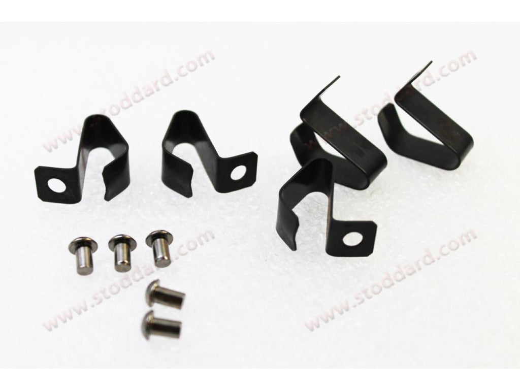 Hubcap Clip Set with 5 clips and 5 rivets.