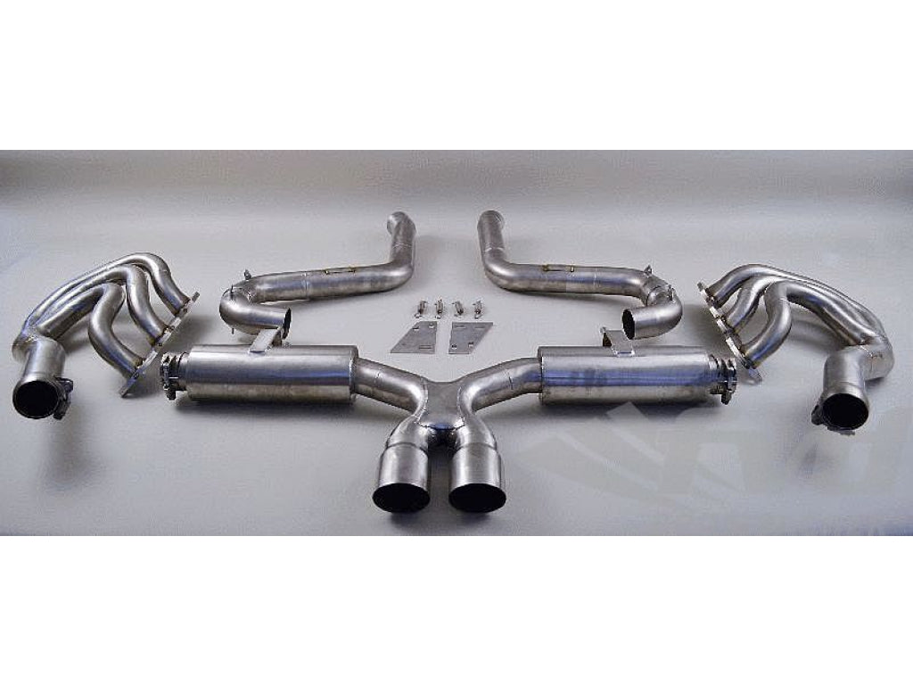 Race Exhaust System 987.2 Cayman - 200 Cell Cats / Bypass - Dual 3.5 (90 mm) Tips