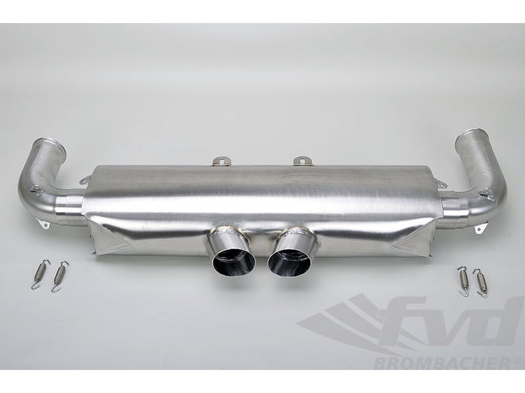Center Muffler Race M&M 997 GT3 Cup / Cup S, Stainless Steel with Tips 2x76mm