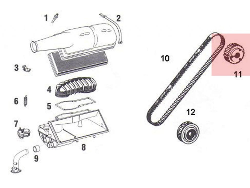Gear on injection pump.