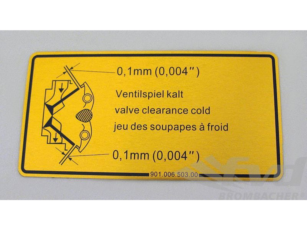 Valve Clearance Adjustment Decal / Sticker